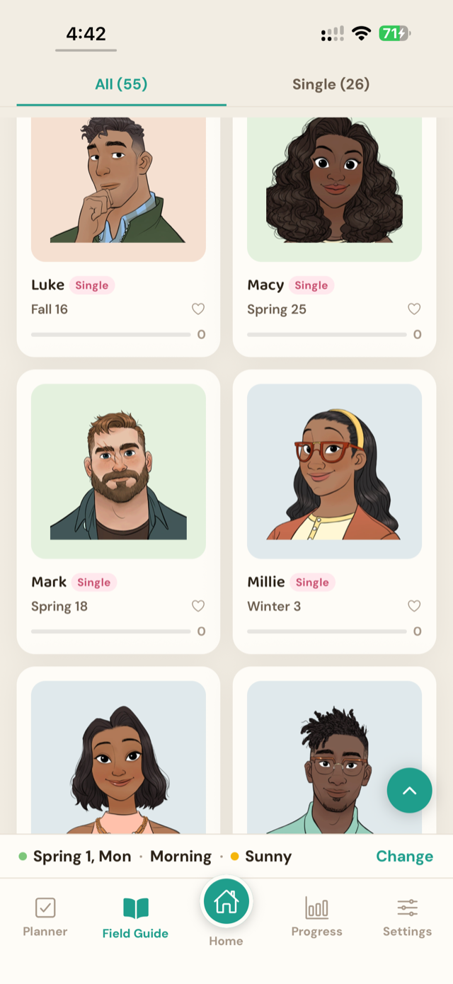 Screenshot: townsfolk and hearts
